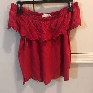 Loft Pink off the shoulder top